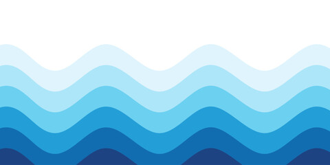 Sea waves layered vector background illustration and sea beach vector illustration.