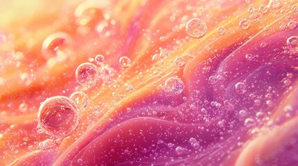 Swirling orange and magenta pigments in a dreamy cosmic setting