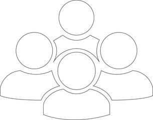 People line art Icon. Profile and people silhouette collection. User profile symbol. Group of people or group of users collection. Perfect can use in demographic, social media, and team concept.