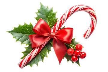 Candy Cane for christmas design isolated on transparent background