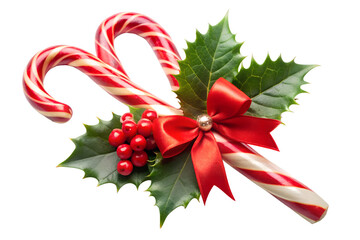 Candy Cane for christmas design isolated on transparent background