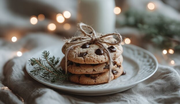 Cookies Stacked on Plate