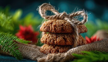 Fototapeta premium Stack of Festive Cookies