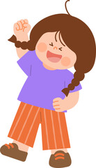 Illustration of a cute and bright character of a cheering girl