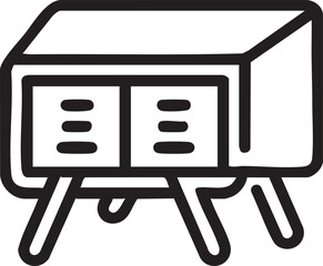 Nightstand vector icon | bedside table with drawers | furniture graphic eps silhouette