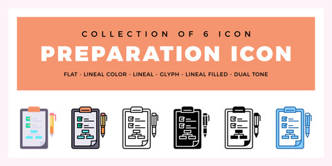 Pack of 6 Vector Preparation icon