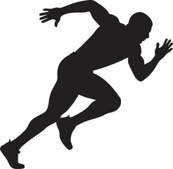 Running man silhouette vector: sprint, athlete, runner illustration eps