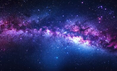 Fototapeta premium A breathtaking view of a vibrant galaxy filled with stars and cosmic colors, showcasing the beauty of space