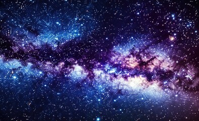 Obraz premium A breathtaking view of a vibrant galaxy filled with stars and cosmic dust, showcasing the beauty of the universe