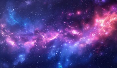 Naklejka premium Vibrant cosmic nebula with swirling colors and distant stars, creating a mesmerizing celestial scene