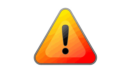 Vibrant warning sign symbol with bold exclamation mark alerts viewers to potential danger or important information