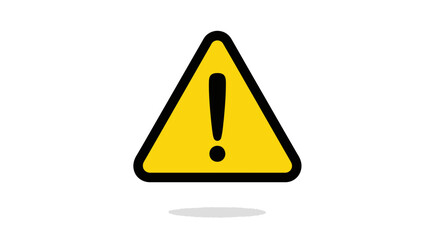 Bold yellow warning sign with black exclamation mark alerts to danger or caution