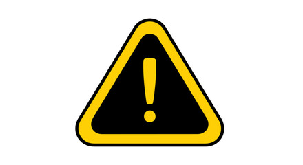 Bold yellow and black warning sign with exclamation mark alerts viewers to potential danger or important notice