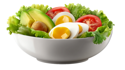 vegetable salad in a bowl on transparent background
