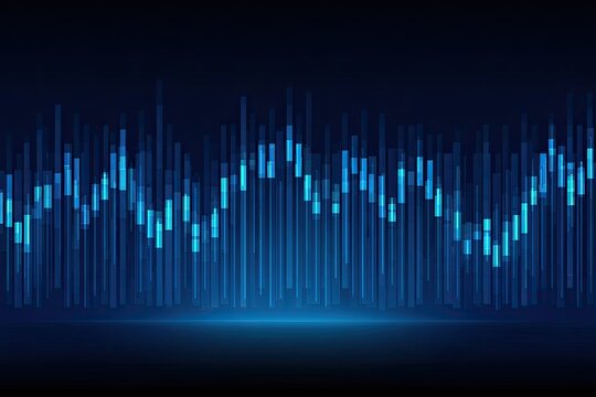 Dark background with numerous light blue bar graphs