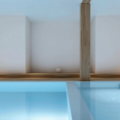 Fototapeta premium blue empty room