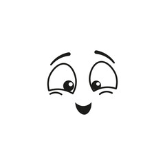 Fototapeta premium Cartoon faces. Expressive eyes and mouth smiling crying and surprised character face expressions. Caricature comic emotions or emoticon doodle. Isolated vector illustration icons Vector