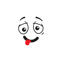 Cartoon faces. Expressive eyes and mouth  smiling  crying and surprised character face expressions. Caricature comic emotions or emoticon doodle. Isolated vector illustration icons Vector