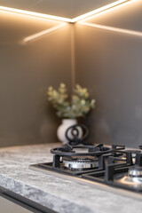 Modern apartment family kitchen corner