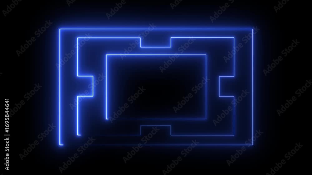 Aufkleber neon glowing hud virtual interface, reality technology view display. abstract technology hud frame b
