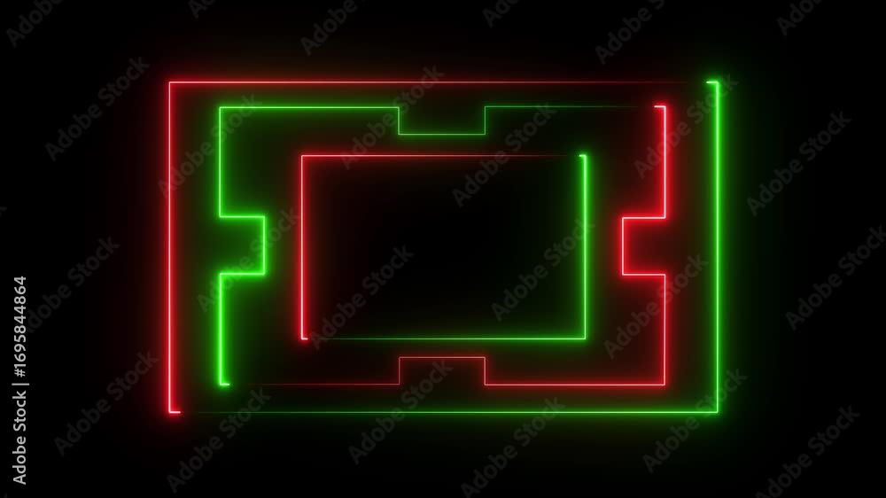 Aufkleber neon glowing hud virtual interface, reality technology view display. abstract technology hud frame b