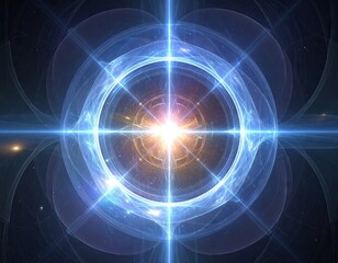 Fototapeta premium Abstract Glowing Quantum Computing Visualization