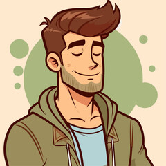 Obraz premium cartoon illustration of a handsome man posing 