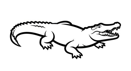 Obraz premium Crocodile outline illustration