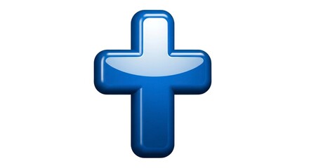 Obraz premium Glossy blue cross symbol