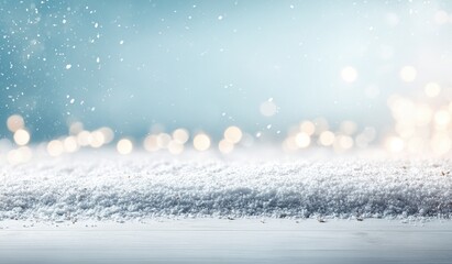 Soft, winter scene with snow and bokeh