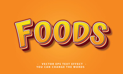 foods text with effect illustration