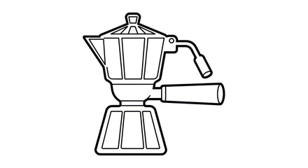 Outline coffee maker illustration