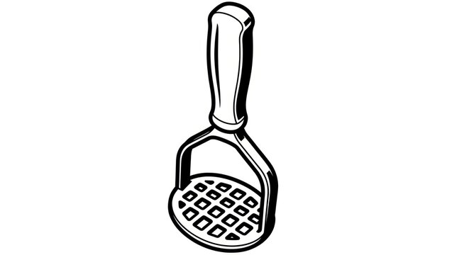 black and white potato masher kitchen tool clip art preview