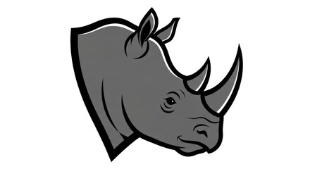 Rhinoceros head profile