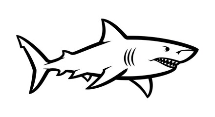 Obraz premium Shark side view illustration