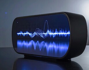 Blue Sound Wave Display on Modern Black Device