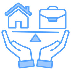 Work Life Balance Blue Icon