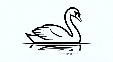 Fototapeta premium Swan silhouette on water
