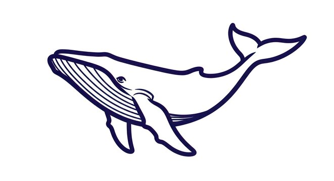 Whale illustration outline