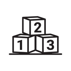 Stacked Number Blocks Icon with 1, 2, 3. Simple vector illustration for education, preschool, and learning to count.
