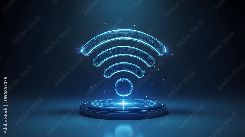 Poster wireless internet wifi connection signal technology network access point concept