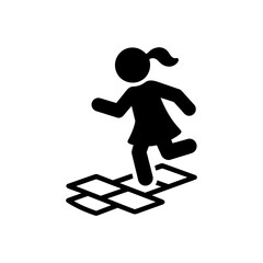Fototapeta premium Girl Playing Hopscotch Icon