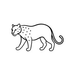 Outline drawing of a walking spotted cat
