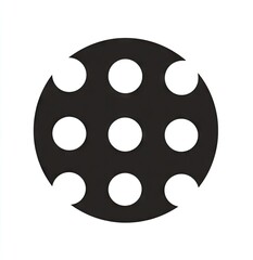 Fototapeta premium Black circle with evenly spaced white circles