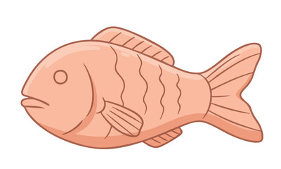 Cartoon illustration of a fish with fins and a tail. (Created Using Generative AI Tools)