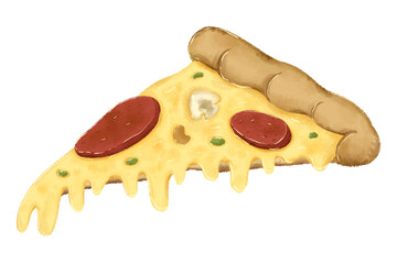 Slice of Pizza with pepperoni and mushroom topping