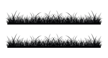 silhouettes of grass blades forming natural borders