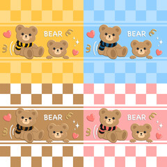 seamless pattern with bear , fabric pattern, gift wrapping paper, pillowcase, blanket pattern, phone case, notebook cover pattern 