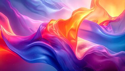 Abstract fluid liquid shapes with vibrant gradient colors