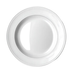 White Ceramic Plate with Beaded Rim Design